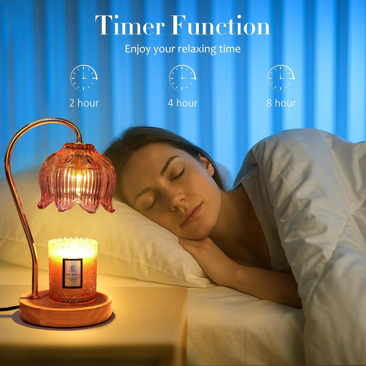 Flower Candle Warmer Lamp with Timer & Dimmer
