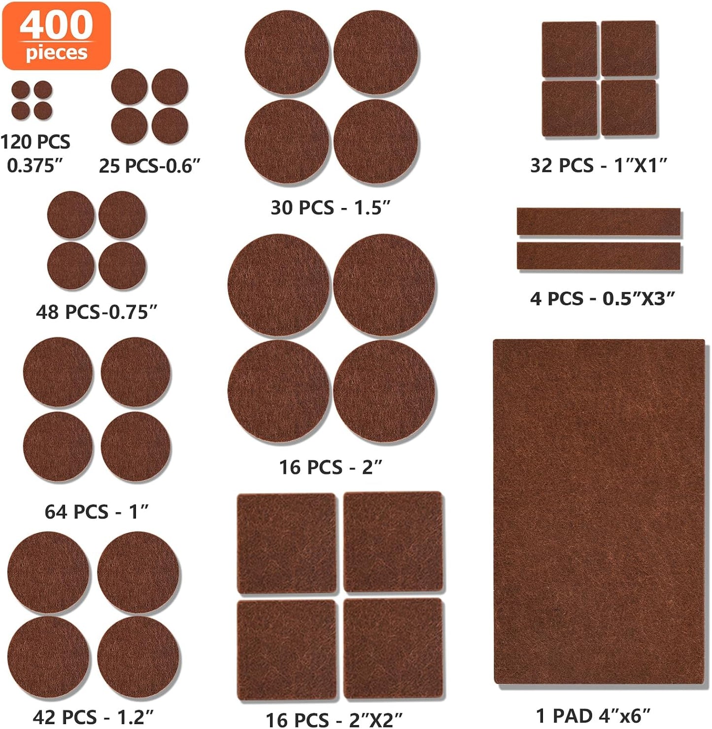 Felt Furniture Pads 300 Pieces, Furniture Pads for Hardwood Floors Black | Self-adhesive felt pads prevent scratches and noise, ideal for chair legs, suitable for hardwood floors and indoor furniture