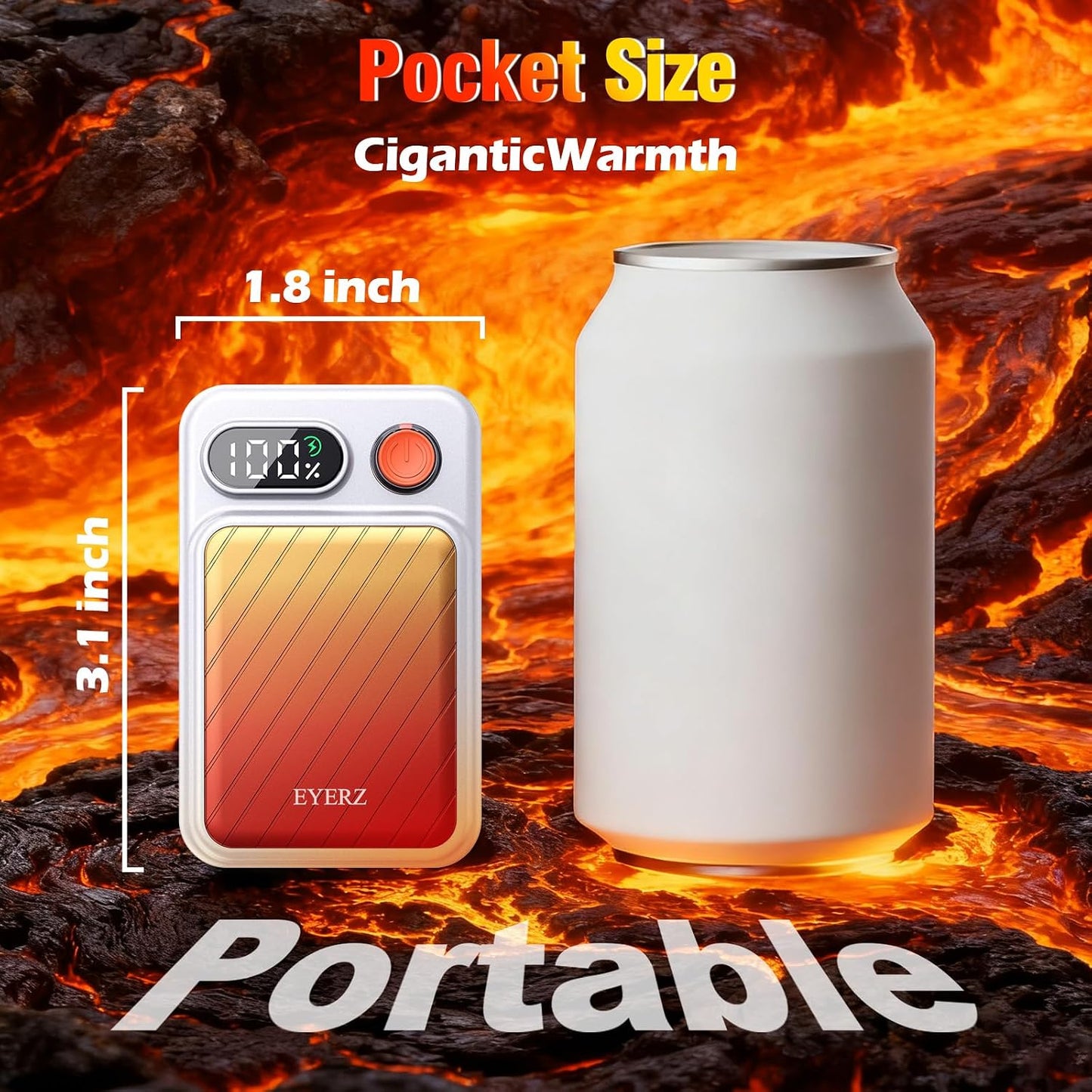 Electric Hand Warmers Rechargeable 2 Pack, Magnetic AI Hand Warmers with LED Display & 4 Levels, Portable Pocket Heater, Gifts for Christmas, Camping, Golf, Raynauds, Hunting, Women & Men