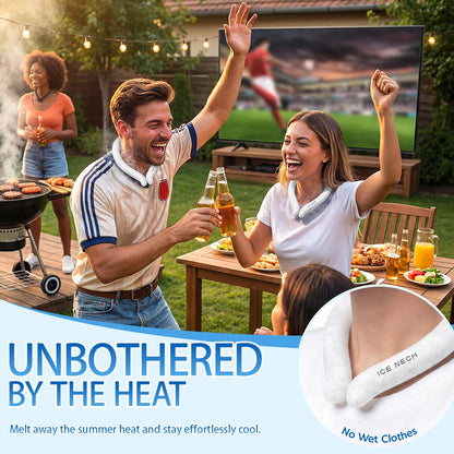 Cooling Neck Wrap for Summer Heat Relief, Wearable Ice Neck Cooling Tube with Quick Freeze Gel, Reusable Hands-Free Cold Band Lasts Up to 5 Hours for Outdoor, Yardwork, Workouts