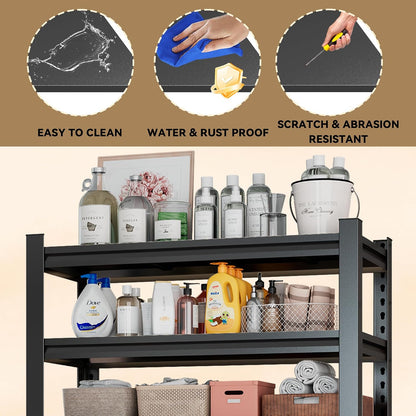 Over Washer and Dryer Shelves, 4 Tiers Adjustable Height Laundry Room Storage and Organizer Standing Shelf, Metal Freestanding Space Saving Organizers Shelf (4-Tier 63" H*45" W*15.7" D)
