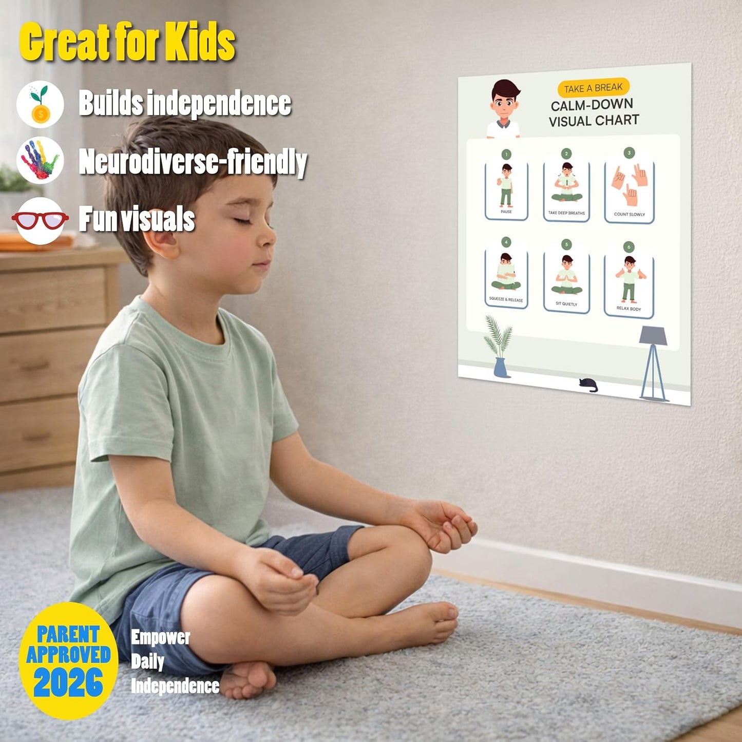 Morning Routine Chart for Kids – Step-by-Step Visual Schedule (9x12 Laminated) | Self-Care Educational Chart for Children, Special Needs & Autism – Morning Routine Support – English