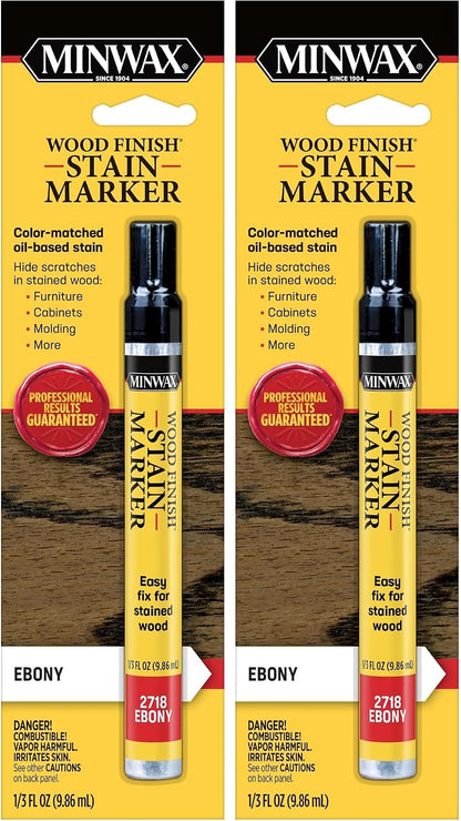 Minwax 634900000 Wood Finish Stain Marker for Touch Ups, Ebony