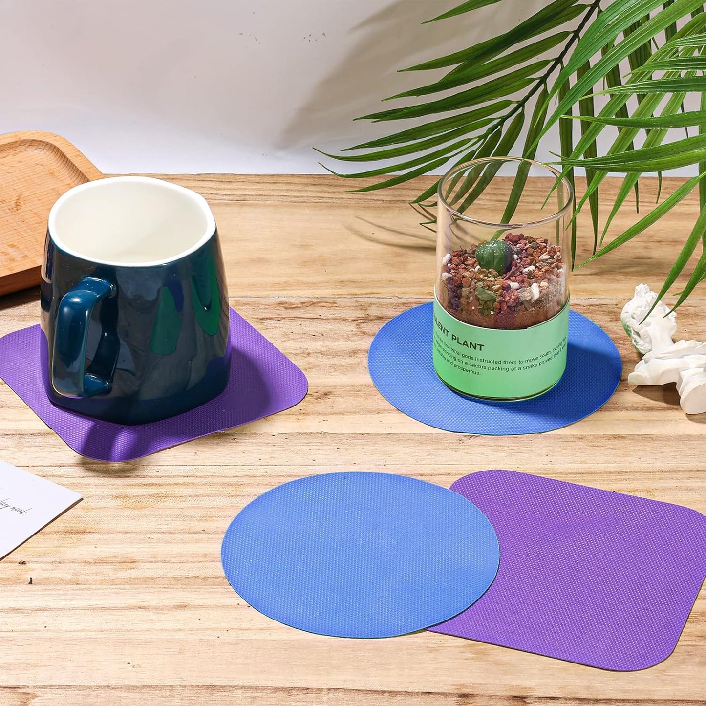 LUTER 4pcs Jar Opener Gripper Pad for Seniors with Weak Hands, Rubber | Multi-function Silicone Bottle Opener Lid Cap Rubber Gripper Pads Kitchen Coasters Gadgets, Light Blue, Green