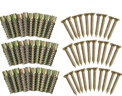30PCS Hinge Repair Screw, 6×14mm Expansion Anchor Kit Door Hinge Thread Repair for Stripped Holes, Secure Cabinet Door Fastening with Expansion Anchors for Wood, Heavy-Duty Repair Screws