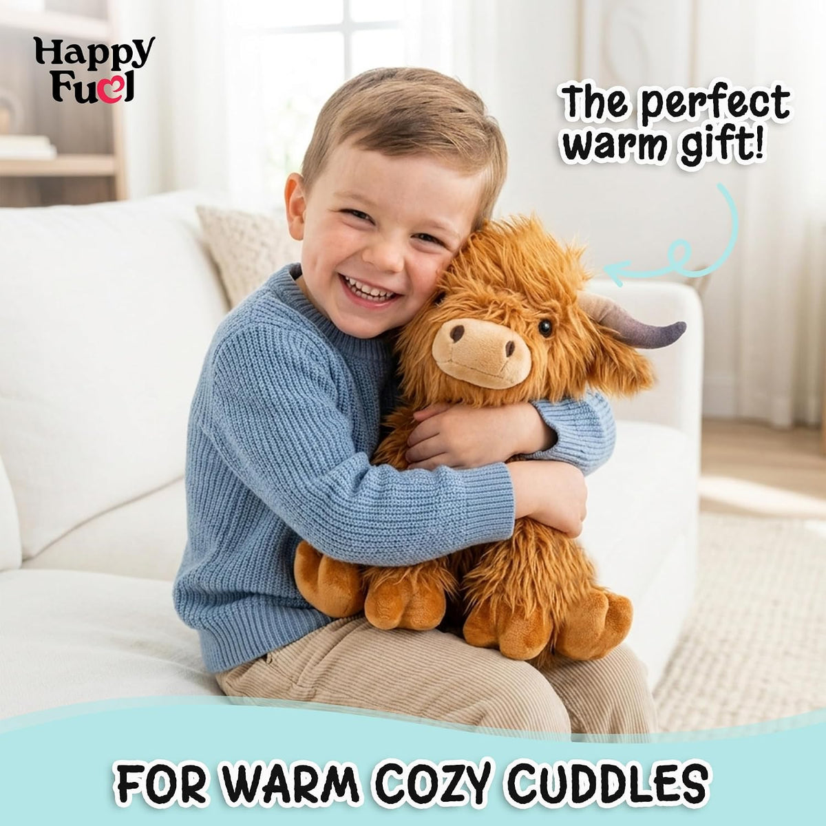 Bunny Microwavable & Weighted Stuffed Animals - 1.5 Lbs Unscented Heating Pad for Period Cramps Pain Relief and Anxiety, Cute Bunny Plush Toys Gifts for Women Girls Adults and Kids by Happy Fuel