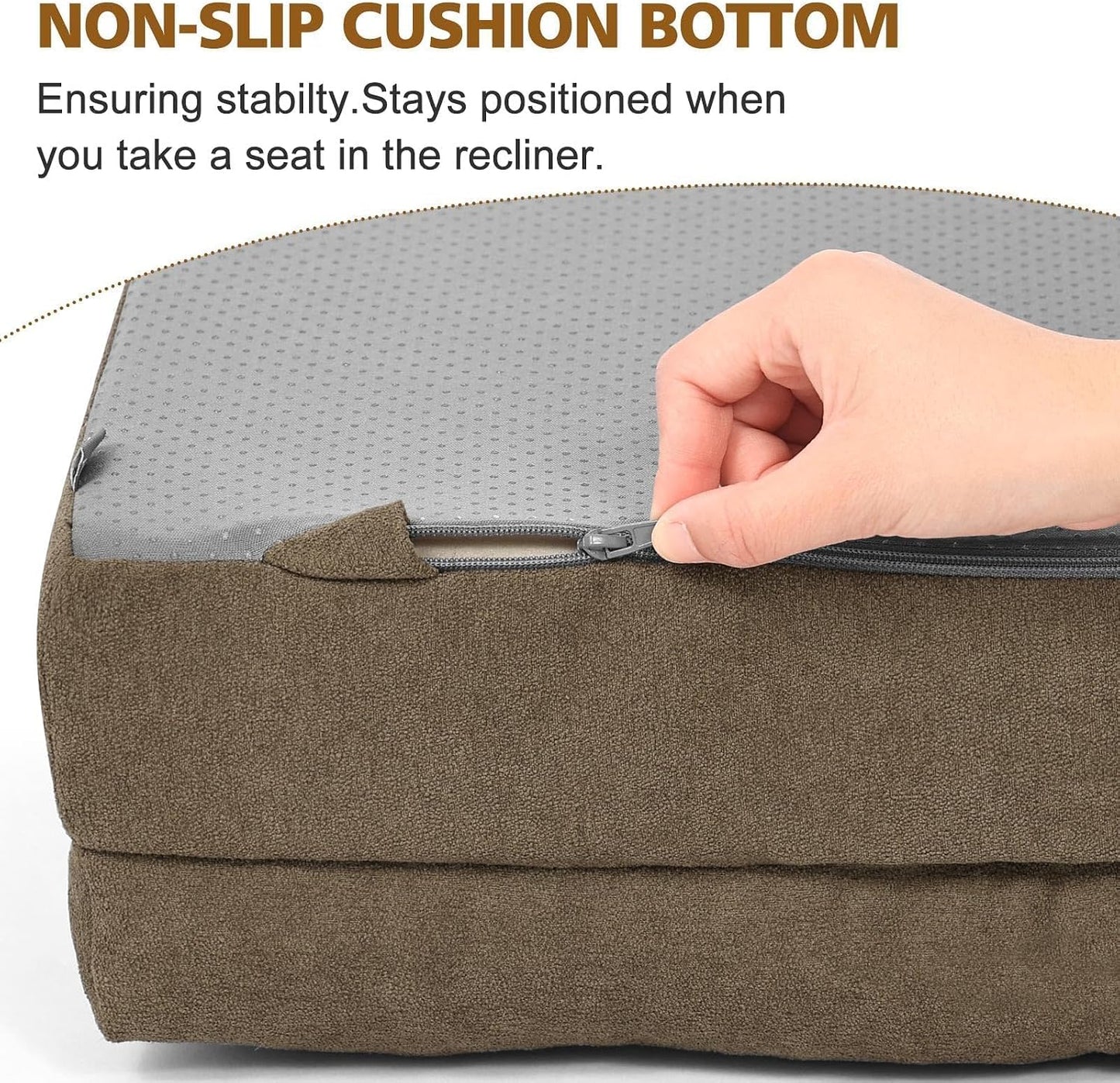 Recliner Cushion for Elderly with Lumbar Support Pillow - 20x20x5 Inch Extra Thick Recliner Seat Cushion for Seniors Relief Back Pain and Tailbone Pain from Long Sitting Non-Slip Bottom