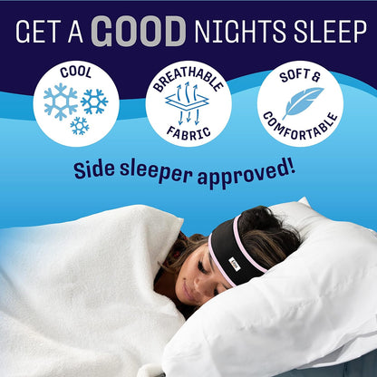 CozyPhones Sleep Headphones - Over Ear Headphones from Ultra Thin Cool Mesh Wired for Side Sleepers, Meditation, Running, Laptop, and Phone - White