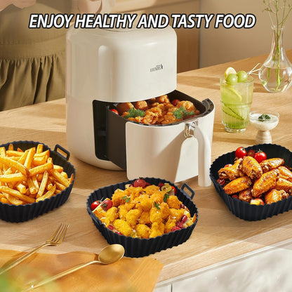 Silicone Air Fryer Liners Reusable 3 PCS, Airfryer Liners, Silicone Air Fryer Basket Liners Square, Food Grade AirFryer Accessories 4-7 QT, Ktchen Gadgets for Pot Oven Liner Baking Tray Pan