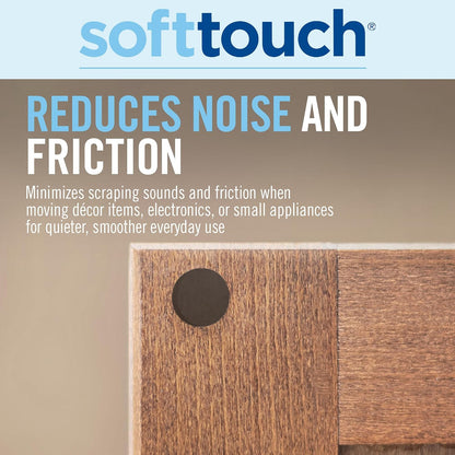 SoftTouch 3/8" Round Mini Self-Stick Furniture Slider Felt Pads for Hard Surfaces, Noise-Reducing Adhesive Furniture Moving Pads for Beds, Sofas, Dressers, 84-Count, Brown