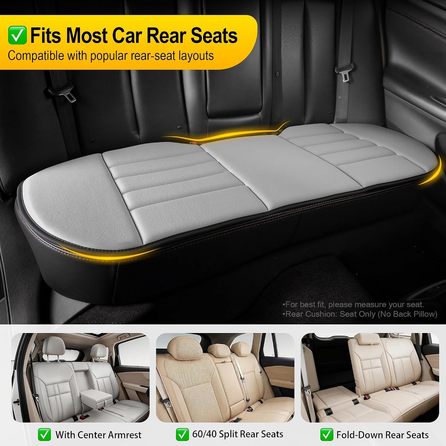 kingphenix Memory Foam Car Seat Cushion for Driver and Office Chair Comfort | 1.2-Inch-Thick Memory Foam Seat Pad, Soft, Breathable Fabric, Non-Slip Silicone Bottom for Long Drives and Office Use, Black