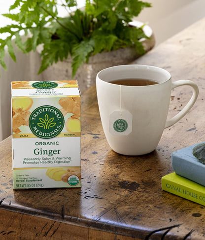 Traditional Medicinals Tea, Organic Ginger, Healthy Digestion, Pleasantly Spicy & Warming, 16 Tea Bags