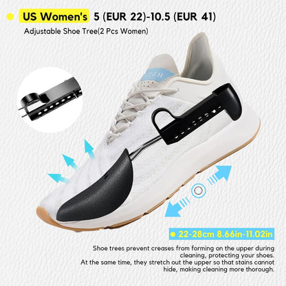 Shoe Washing Machine Bag, 4 Pcs Shoe Laundry Bag for Sneacker | With 4 Boot Stretcher (L 6-12.5 & S 5-10.5), Reusable,Durable Zipper,360°Deep Cleaning, Fit Most Shoes Types