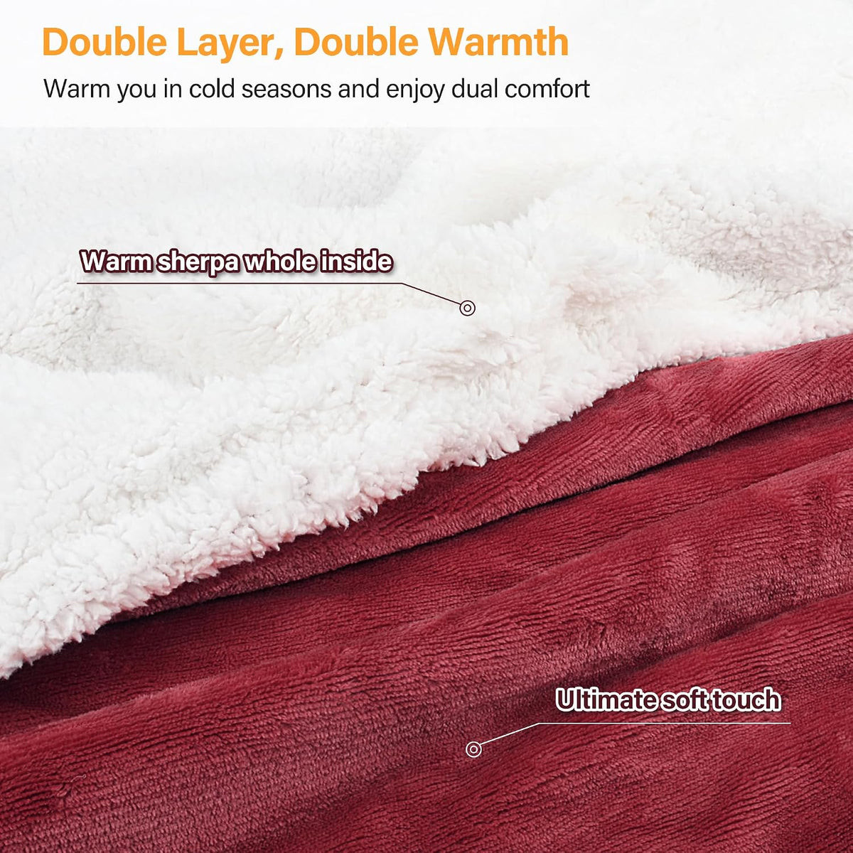 Catalonia Sherpa Wearable Blanket with Sleeves and Pocket for Adults
