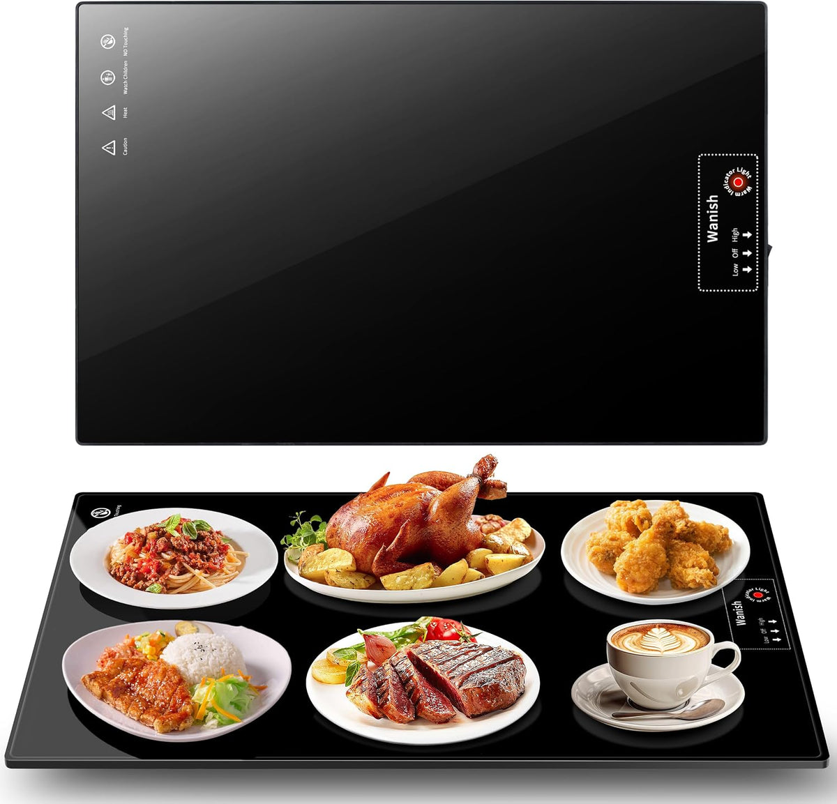 Electric Warming Tray,Extralong 47"x12",Tempered Glass Warming Mat for Food