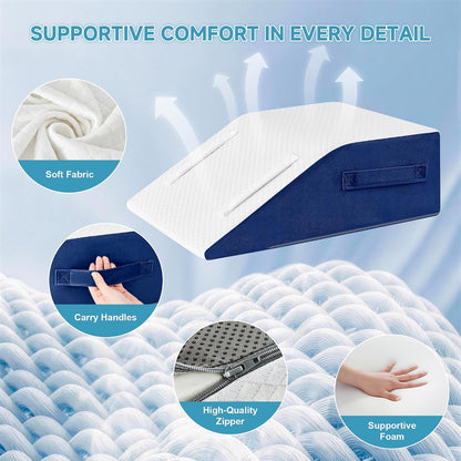 Yojoker Leg Elevation Pillows for Swelling, Memory Foam Wedge Pillow for Legs Blood Circulation, Leg Elevation Pillows for After Surgery, Knee Wedge Pillow for Sleeping Back Hip Ankles Relief