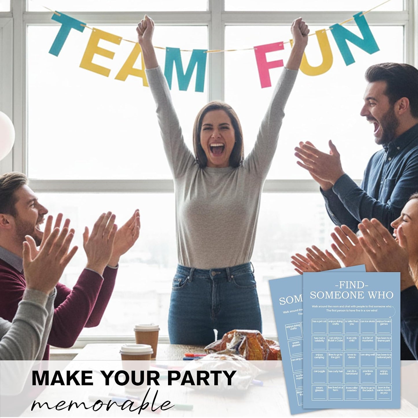 Find Someone Who Bingo Cards, 25 Unique Sheets, Team Building Games for Work, Icebreaker Fun, Engaging Office Games, Team Building Activity for Employees and Groups - Brown