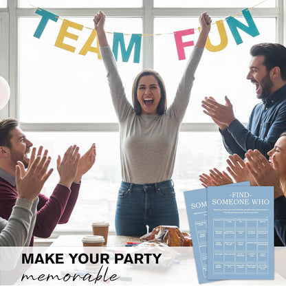 Find Someone Who Bingo Cards, 25 Unique Sheets, Team Building Games for Work, Icebreaker Fun, Engaging Office Games, Team Building Activity for Employees and Groups - Brown