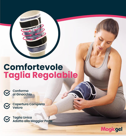 Magic Gel Elbow Ice Pack Wrap – Reusable Knee and Arm Sleeve - Hot & Cold Freeze Therapy Wrap for Targeted Areas – Compact Compression Fit for Knees, Calf, Joints, Tennis