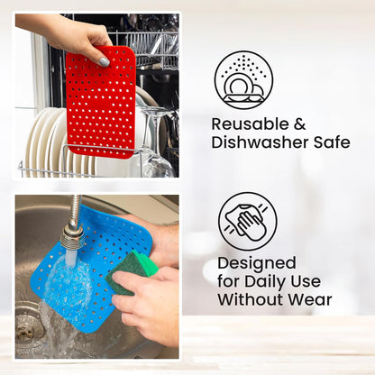 Lotteli Kitchen Reusable Air Fryer Liners, Rectangle, 4 Pack | Air Fryer Accessorie - 5.25 x 8in Silicone Liners for Dual Baskets - Non-Stick, No More Scrubbing