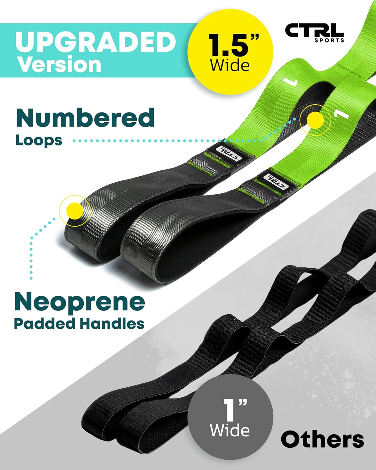 Stretching Strap with Loops - Non Elastic Yoga Strap for Physical Therapy | Video Exercises Included - Stretch bands for Stretching Equipment and Flexibility - Fascia, Hamstring & Leg Stretcher Belt