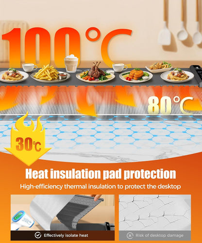 Warming Mat for Food, 26x15 Inch, Off White, Fast Heat, Child Lock