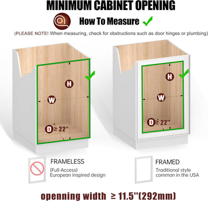 2-Tier Cabinet Pull Out Shelves, 14" W x 22" D, Chrome | Heavy-Gauge Wire Kitchen Cabinet Organizer, 100 lbs Capacity, Ball-Bearing Glides, Min 15" Opening, For Tupperware & Bowls