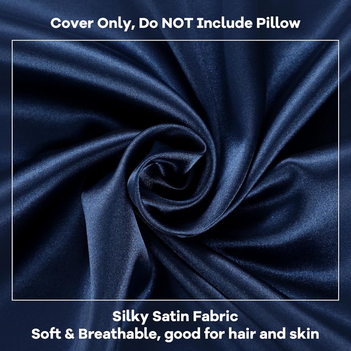 HOMBYS Satin Bed Wedge Pillow Cover Silky & Smooth Wedge Pillowcase 1 Pack 24x24x8, Soft & Breathable, Removable & Machine Washable-Zipper Design (Pillow Not Include), (Grey, 24"x24"x8")