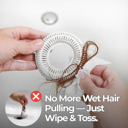 TubRing Pop-Up Drain Protector & Strainer Silicone Hair Catcher, Aqua | Easy snap-in design fits around bathtub stoppers. Customizable utility guard for clog prevention. Fits 1.85"- 2.16" drains.