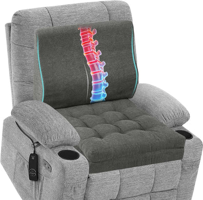 baibu Memory Foam Recliner Cushions with Lumbar Support Pillow Set for Elderly, 20x20x5 Inch Dual-Layer Design Non-Slip Recliner Seat Cushion & Back Support Pillow for Reduce Hip & Lumbar Pain, Brown