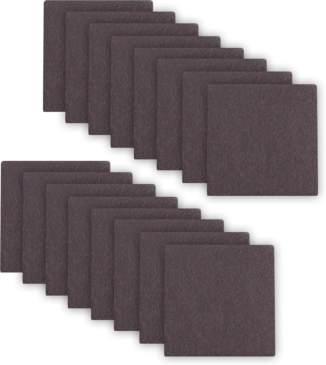 3.5inch Square Felt Furniture Pads, 16Pcs Self Adhesive Cuttable Felt Furniture Leg Pads Floor Protectors Furniture Sliders for Hardwoods Floors, Brown