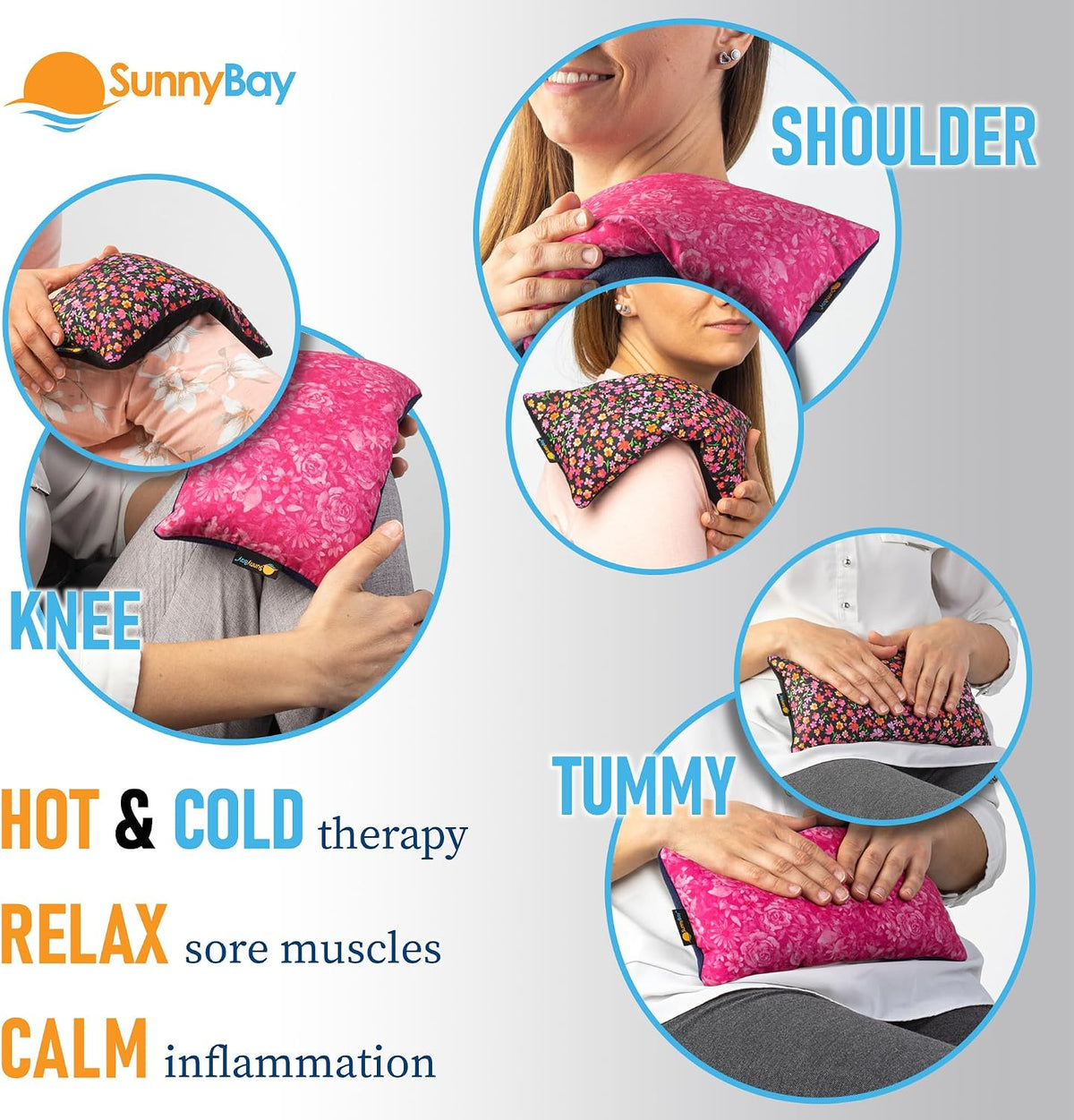 SunnyBay Heating Pad, Neck and Shoulder Wrap, 6x11 inch, Pink