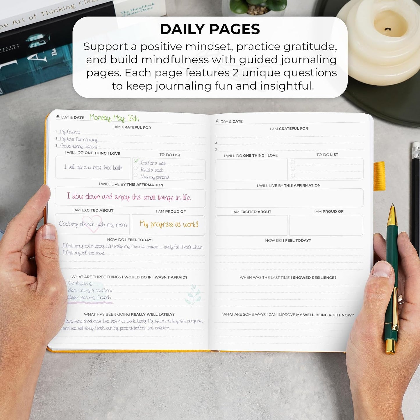 Clever Fox Self-Love Journal for Women, Gratitude, Positivity, Aquamarine | 6-month daily mental health journal with stickers, self-care, anxiety therapy, life & wellness planner for teens & adults