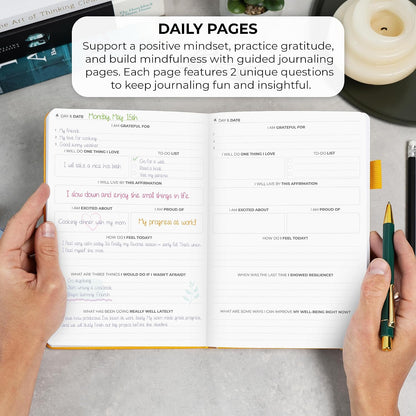 Clever Fox Self-Love Journal for Women, Gratitude, Positivity, Aquamarine | 6-month daily mental health journal with stickers, self-care, anxiety therapy, life & wellness planner for teens & adults