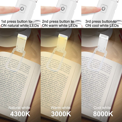 HONWELL Rechargeable Book Light, Clip On LED Reading Lights for Kids Reading in Bed, 3 Brightness Levels Dimmable Bookmark Light for Eye-Protection, Portable Reading Lamp for Bookworms, Travel(Orange)