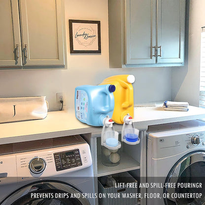 Detergent Cup Holder Set of 2, Besuerte Tidy Cup Laundry Detergent Drip Catcher Leak for Laundry Room Durable- No-Fall, No Drips or Spills【Grey】
