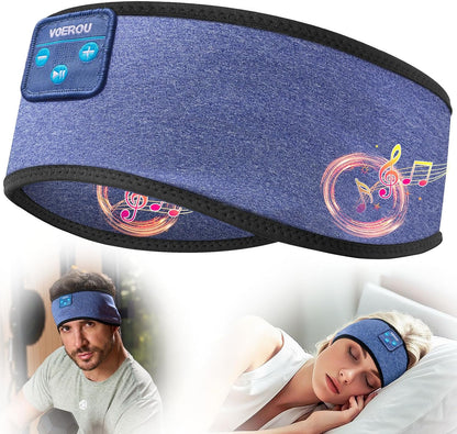 Voerou Sleep Headphones, Bluetooth 5.4 Headband for Men Women, Ultra Soft Sleeping Headphones Wireless Music Headband Headphones for Yoga Sports Side Sleep Christmas Birthday Cool Tech Gadgets Gifts