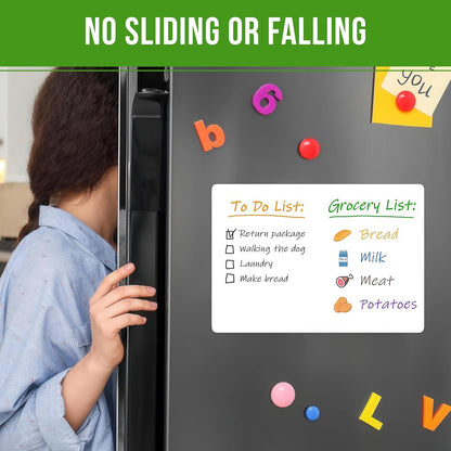 Small Magnetic Whiteboard for Fridge 5x7 in - Dry Erase Board for Refrigerator - Small Magnet List for Frig - Magnetics White Board Sheet - Fridge List Magnet - Mini Magnetic Grocery Shoping