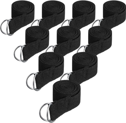 Jerify Yoga Strap for Stretching Bulk 6ft Exercise Stretch Band with Metal D Ring Adjustable Pilates Non Elastic Yoga Belt for Women Men Physical Fitness Gym Workout Dance