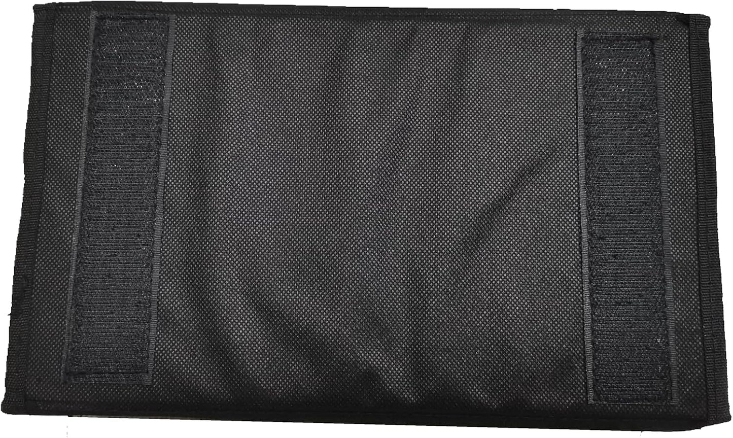 Sofa Armrest Organizer with Cup Holder No-Slip Couch Sofa Armrest Organiser Couch Remote Caddy Control Holder with 1 Large Pockets and 3 Small Pockets for TV Remotes Cellphone Magazines Drinks (Black)
