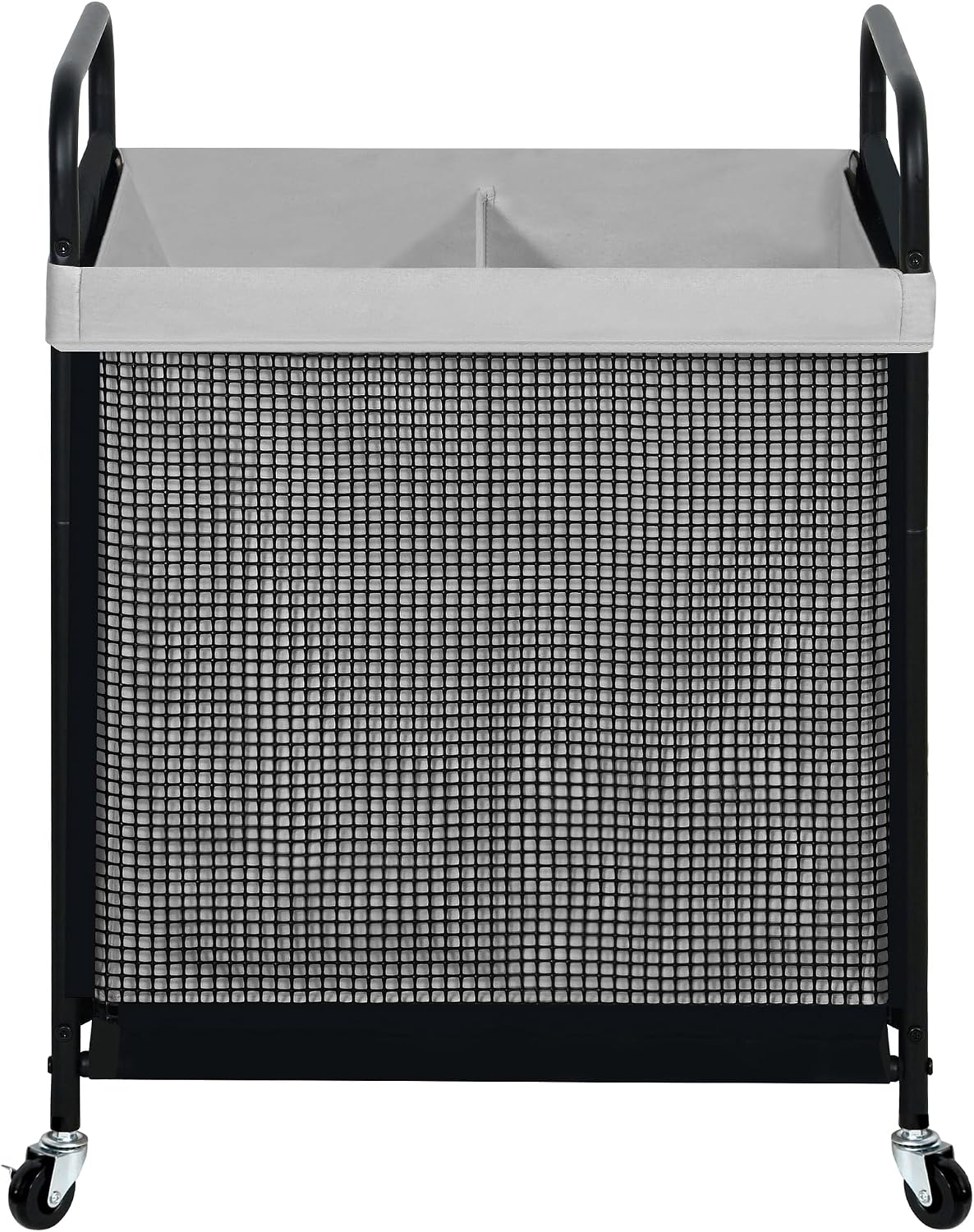 STO STO Laundry Hamper 2 Section, 100L Rolling Laundry Sorter Cart with Removable and Washable Liner Bag, Clothes Hamper with Wheels and Metal Handle for Laundry Room and Bedroom