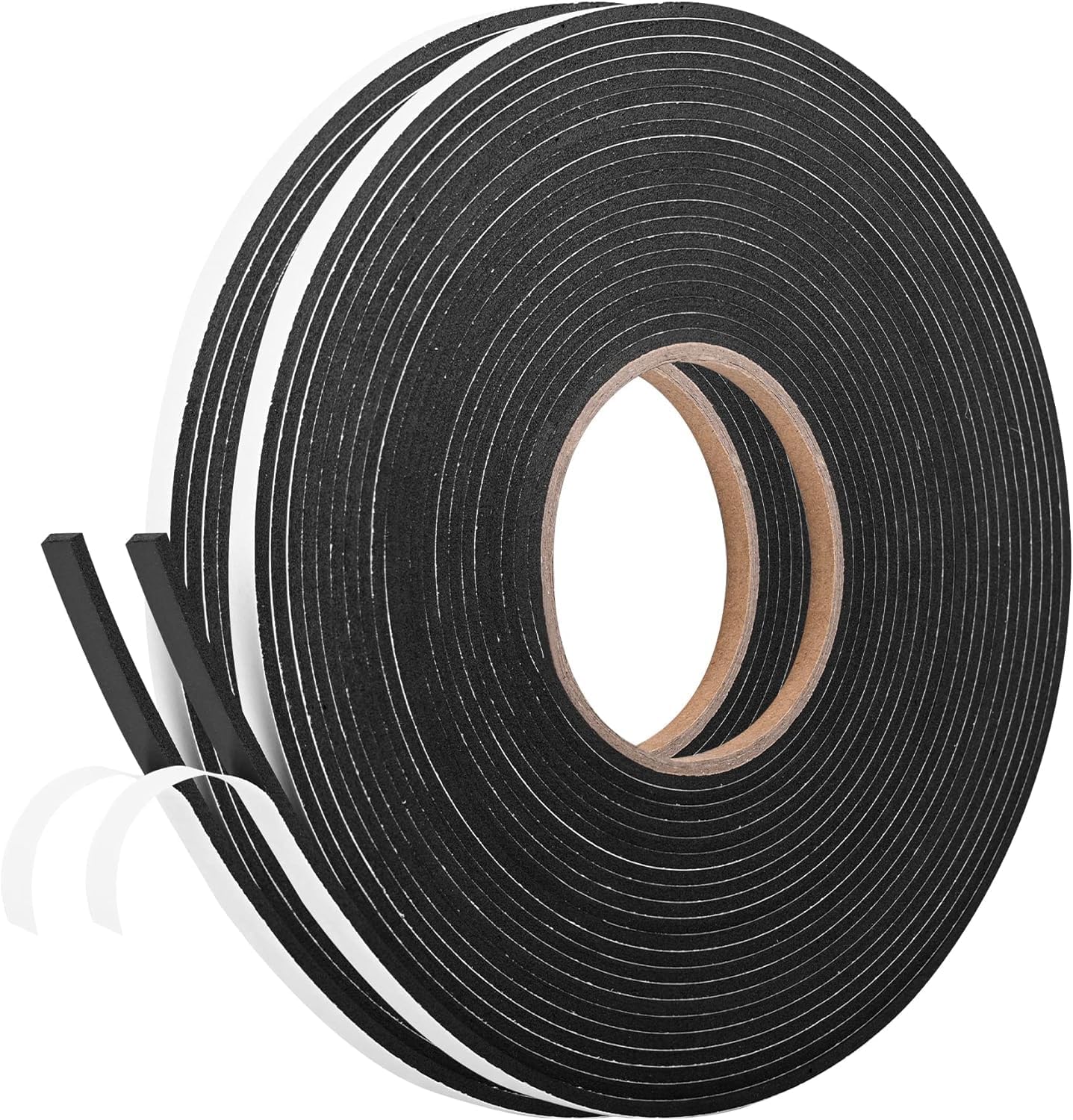 Kikerike Self Adhesive Foam Tape Weatherstrip 1/2In x 1/4In x 42Ft High Density Foam Insulation Strips Seal Weather Stripping with Strong Adhesive for Door and Window Sound Isolation Soundproofing