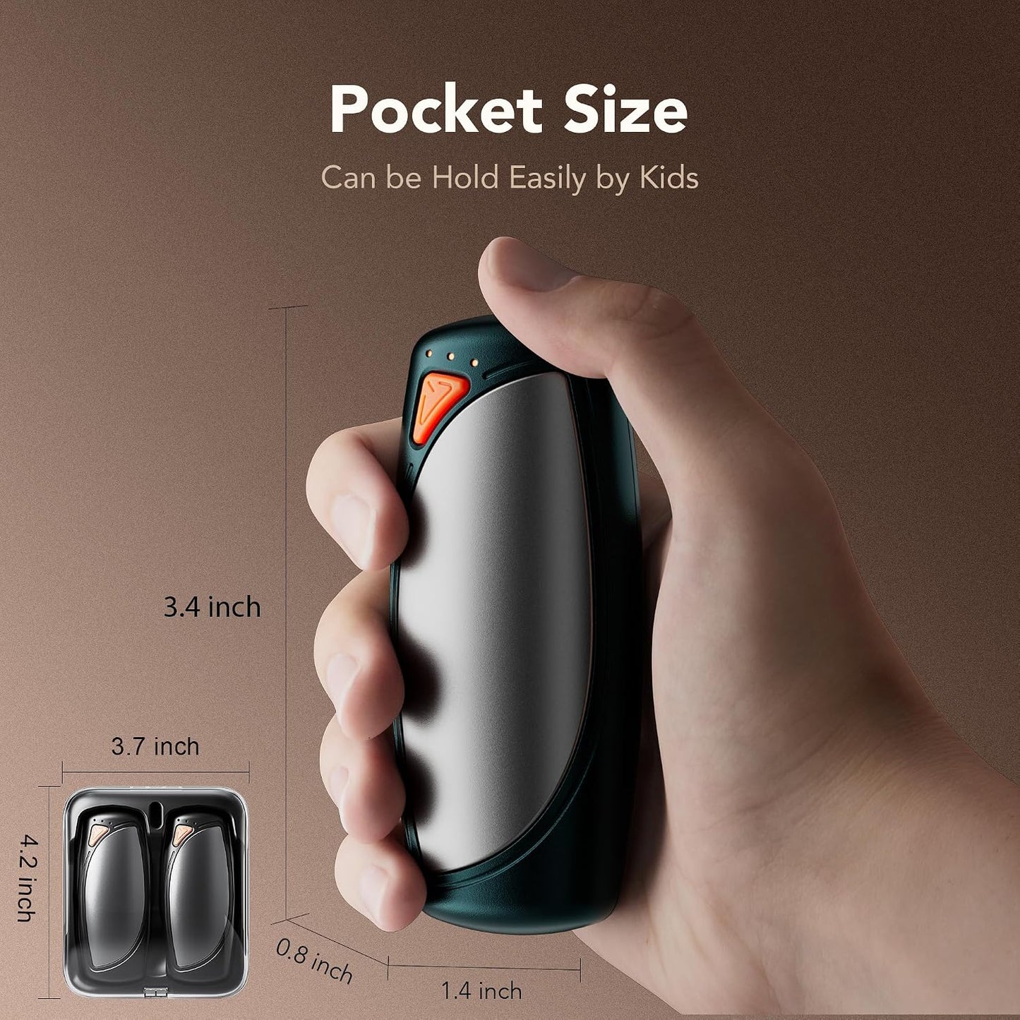 14000mAh Rechargeable Hand Warmers 2 Pack, Ultra-Long Battery Life Portable Heater, Dual-Side Fast-Heating, USB-C Charging Case Gifts for Outdoor Camping Hunting
