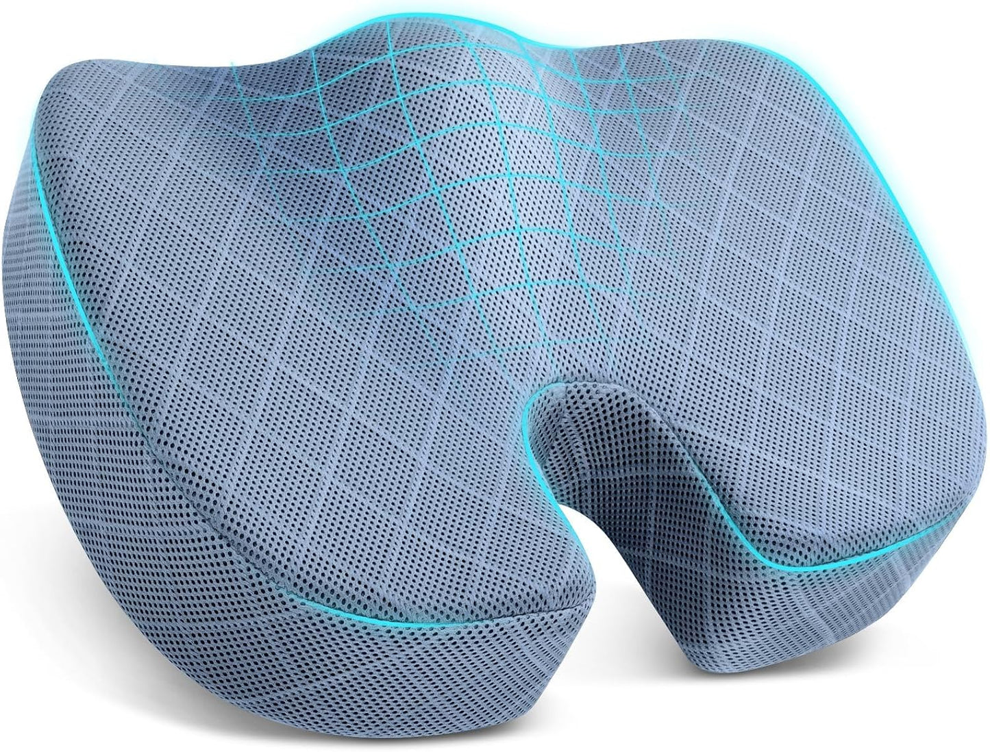TushGuard Office/ Car Seat Cushion, Non-Slip Sciatica & Back Coccyx Tailbone Pain Relief Chair Pad, Memory Foam Butt Pillow for Computer Desk, Wheelchair, Driving (Black)