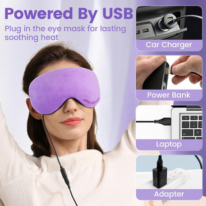 Aroma Season Heated Eye Mask, Warm Eye Compress for Dry Eyes MGD Stye Blephartitis Sinus Migraine, Graphene Heating Element with Natural Lavender Pack (Black)