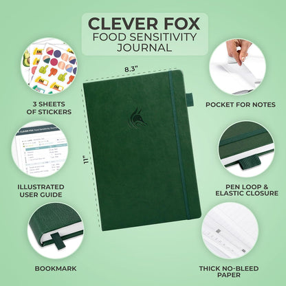 Clever Fox Food Sensitivity Journal & Symptom Diary, 8.5x11 Purple