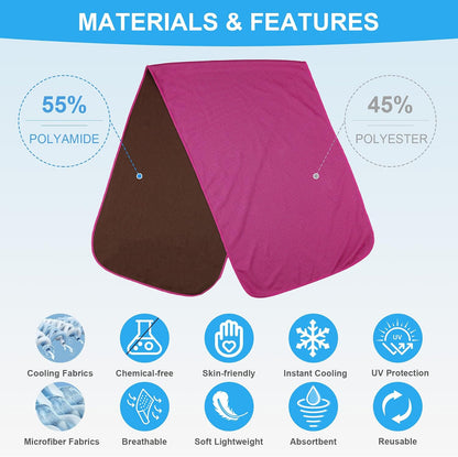 4 Pack Cooling Towels for Neck and Face(40"x12"), Cooling Neck Wraps, Ice Towel for Hot Weather, Soft Breathable Gym Towel, Cool Towel for Workout, Camping, Yoga, Sport, Running