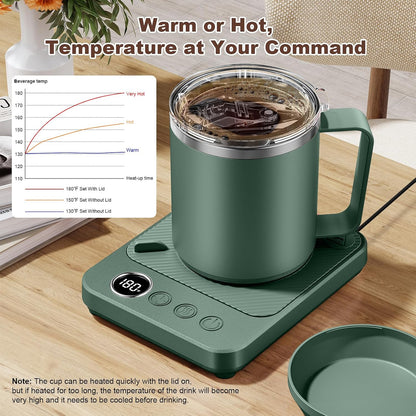 Felibeaco Coffee Mug Warmer & Mug Set for Desk, Smart Coffee Cup Warmer with 16oz Heated Mug, Cup Heater with Auto Shut Off for Office/Home, Coffee Gifts for Women/Men/Dad on Father‘s Day, Red