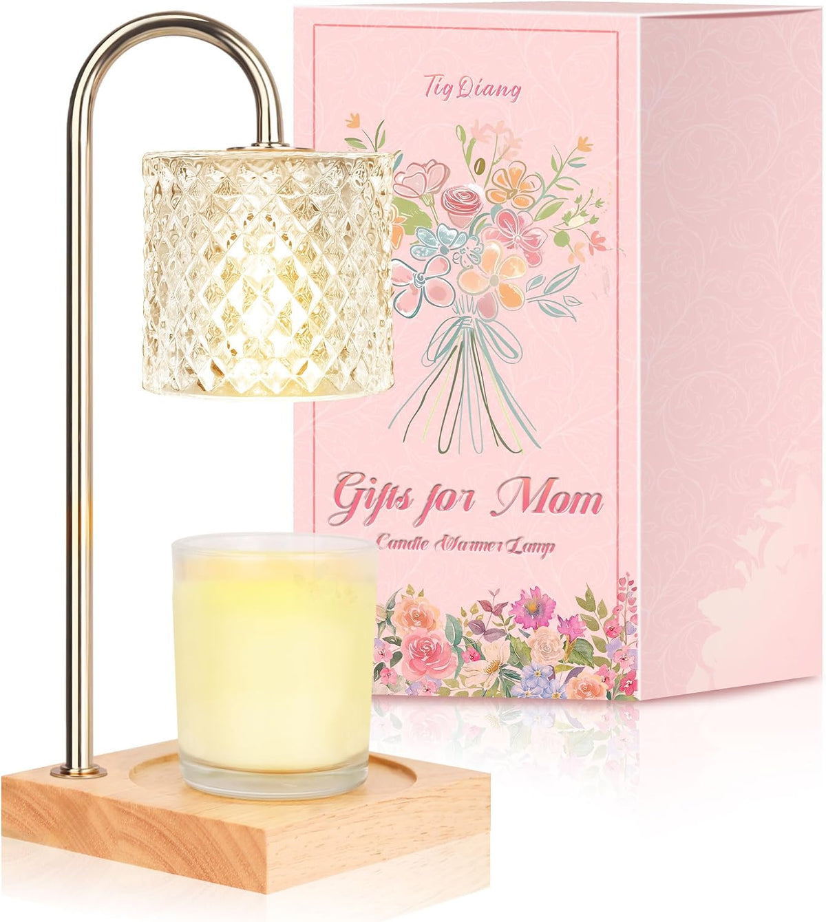 TigQiang Candle Warmer Lamp with Timer, Birthday Gifts for Women, Amber