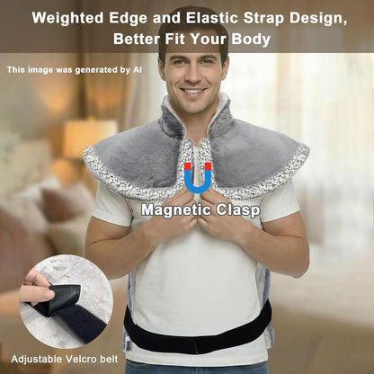Heating Pad for Back Neck, and Shoulder, 38" x 26" Extra Large Electric Heated Wrap for Back Pain Relief, 3 Heat Settings, 11 ft Long Cord, Auto Shut Off King Size Hot Heated Pad